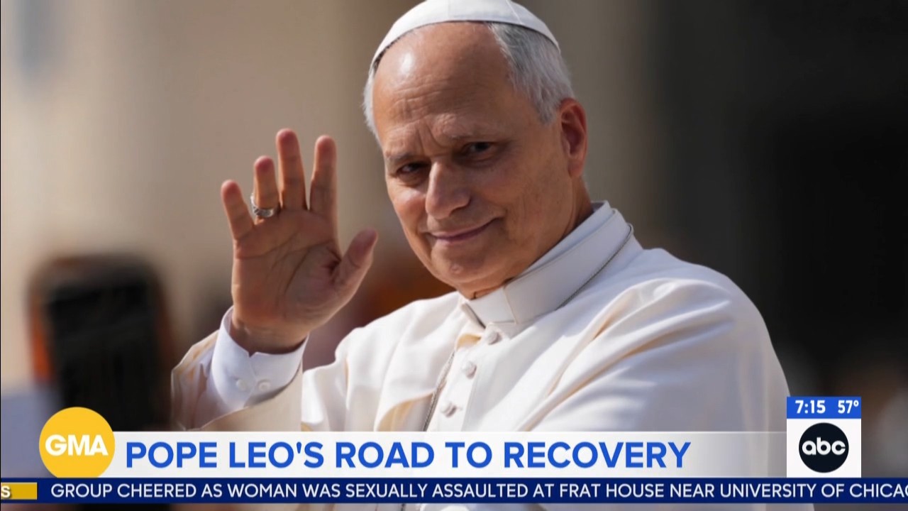 Pope Leo 'slept well' as his lung cancer recovery continues, Vatican says
       — ABC 7 Bay Area